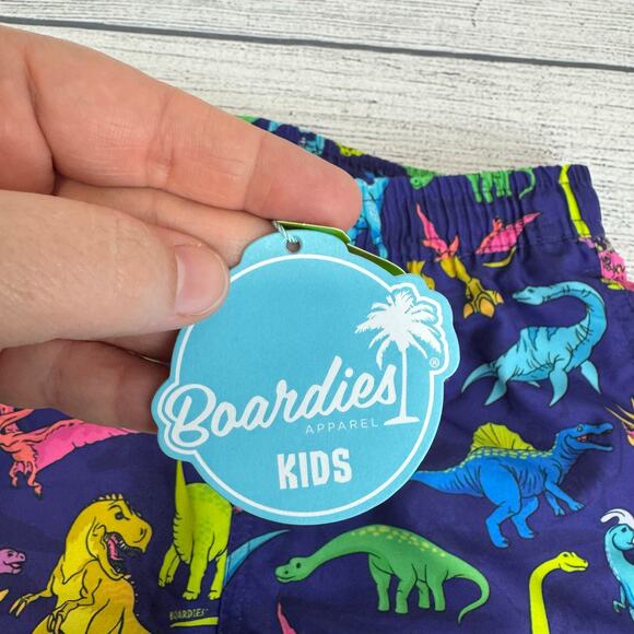 Boardies Boy's Purple Rainbow Dinosaur Printed Swim Trunks Size 11/12 - Picture 5 of 8
